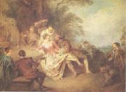Pater, Jean-Baptiste Gathering of Actors from the Italian Comedy (mk05) painting